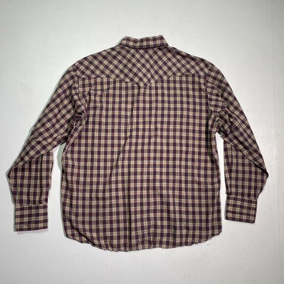 Vintage 80's WRANGLER Plaid Pearl Snap Button Shirt / Sz XL Western Retro READ - Picture 2 of 11